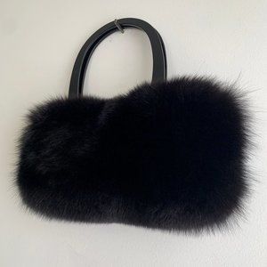 Custom Couture Fur Clutch Satchel Handle Bag by NYC Label Nico & Adrian